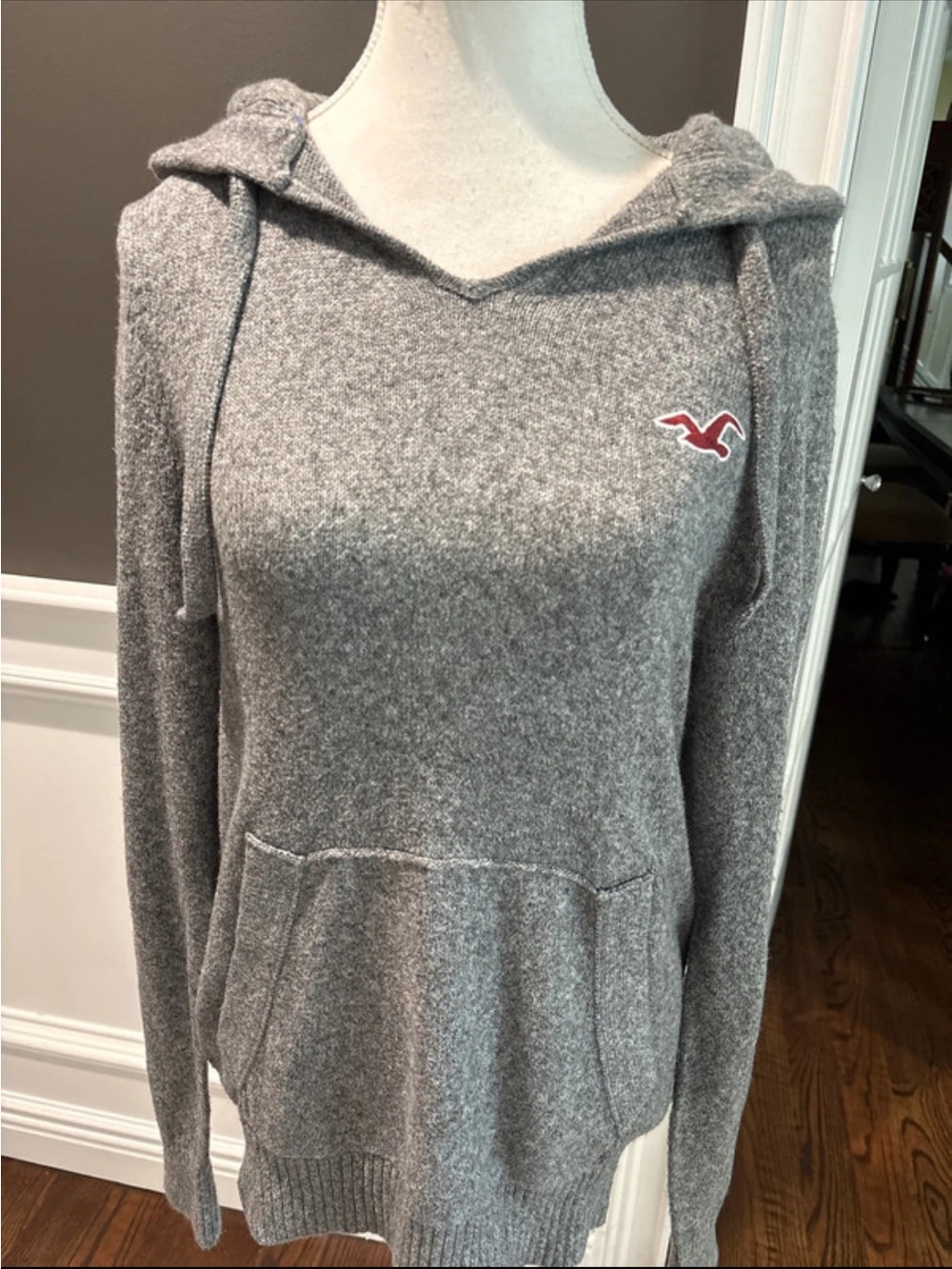 Hollister Gray Heavyweight Cozy Hooded Knit Pullover - Women's